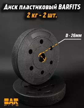Комплект пластиковых дисков d26 2кг х2шт