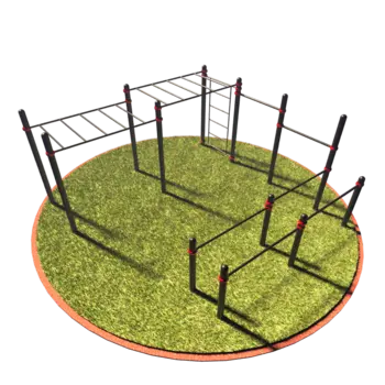 Комплект уличный: Два рукохода, турники, брусья разной высоты Т-038