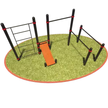 Комплект уличный: Турник, брусья, скамья, шведская стенка T-029