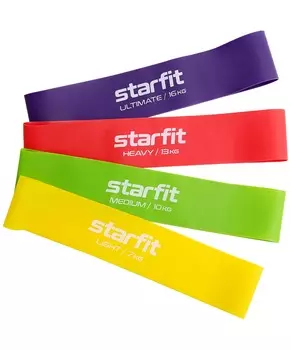 Мини-эспандеры STARFIT Core ES-203 латекс, комплект неон, 4 шт