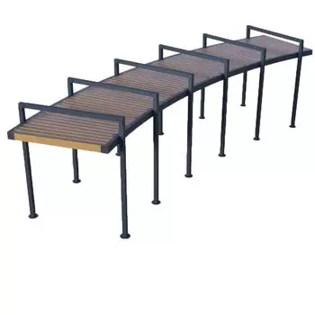 Пергола "Набережная-1-v1" радиусная с обрешеткой и поликарбонатом