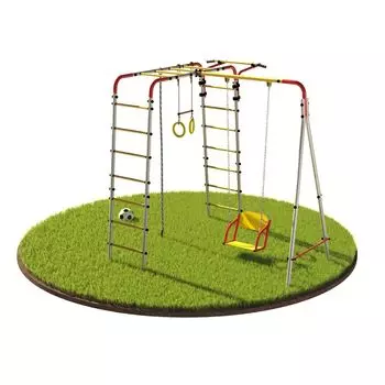 Спортивный детский комплекс “Barfits” Антик-золото с цепными качелями