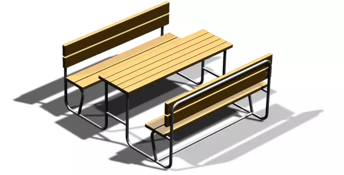 Уличный стол с лавками