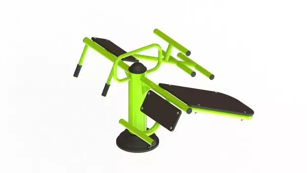 Уличный тренажер взрослый ТС 122 Пресс + Гиперэкстензия для двоих