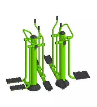 Уличный тренажер взрослый ТС 401 Лыжники+Маятник+Шпагат для четверых