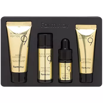 FarmStay Black Snail &amp; Peptide9 Perfect 4 Step Mini Kit Edition