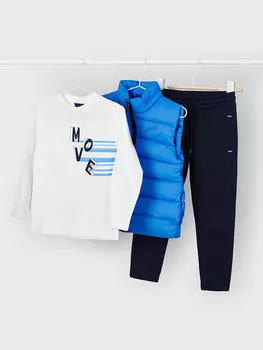 Лонгслив+брюки+жилет