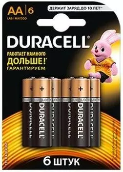 Батарея Duracell Basic LR6-6BL AA (6шт. уп)