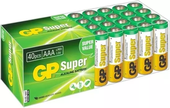 Батарея GP Super Alkaline 24A LR03, 40 шт. AAA