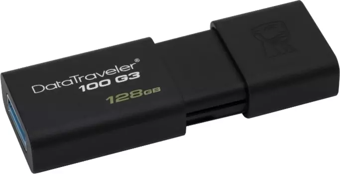 Флешка 128 Гб Kingston DataTraveler 100 G3 (DT100G3/128GB) USB 3.0 Type A, черная