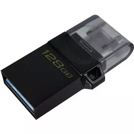 Флешка 128 Гб Kingston DataTraveler microDuo (DTDUO3G2/128GB) USB 3.0 Type A / Micro USB Type B, черная
