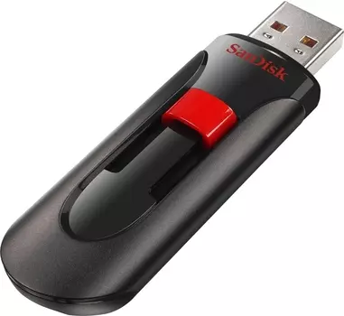 Флешка 128 Гб Sandisk Cruzer Glide (SDCZ60-128G-B35) USB 2.0 Type A, черно-красная