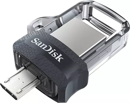 Флешка 16 Гб Sandisk Ultra Dual m3.0 (SDDD3-016G-G46) USB 3.0 Type A / Micro USB Type B, черная