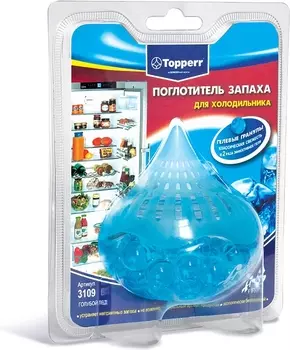 Гелевый поглотитель запаха для холодильников TOPPERR 3109 голубой лёд