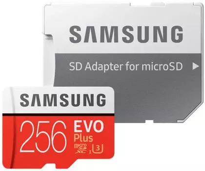 Карта памяти MicroSDXC 256 Гб Samsung EVO Plus (MB-MC256HA/RU) Class 10