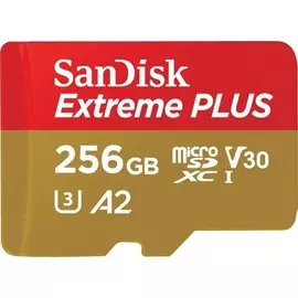 Карта памяти MicroSDXC 256 Гб SanDisk Extreme Plus (SDSQXBZ-256G-GN6MA) Class 10, UHS Class 3, UHS-I, V30, A2