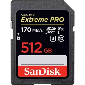 Карта памяти SDXC 512 Гб SanDisk Extreme Pro (SDSDXXY-512G-GN4IN) Class 10, UHS Class 3, UHS-I, V30