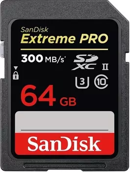 Карта памяти SDXC 64 Гб SanDisk Extreme Pro (SDSDXPK-064G-GN4IN) Class 10, UHS Class 3, UHS-II