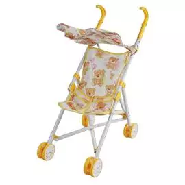 Коляска-трость Наша Игрушка светящаяся Мишка с крышей, металл