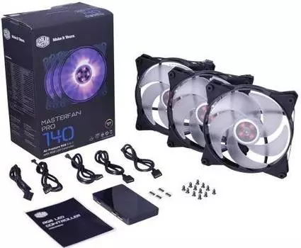 Комплект вентиляторов Cooler Master MasterFan Pro 140 Air Pressure RGB 3-in-1 (MFY-P4DC-153PC-R1) Black
