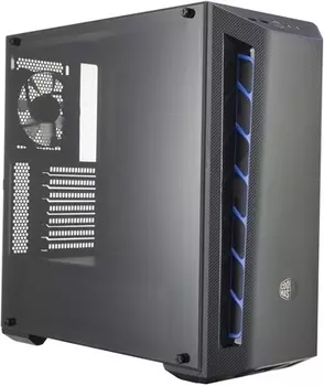 Корпус Cooler Master MasterBox MB510L, 2xUSB3.0, 1x120 Fan, w/o PSU, Black, Blue Trim, ATX