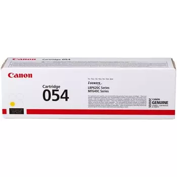 Лазерный картридж Canon 054 Y для MF641/643/645, LBP621/623. Жёлтый. 1200 страниц.