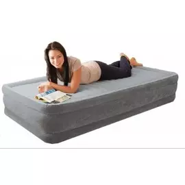 Матрас-кровать надувная INTEX Comfort-Plush 99х191х33см, встроенный насос 220V (67766)