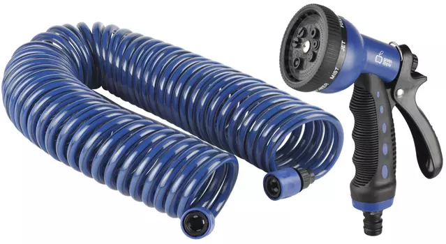 Набор GREEN APPLE GWSM6-033 спиральный шланг с коннекторами + пистолет-распылитель
