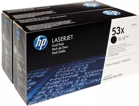Набор лазерных картриджей HP 53Х (Q7553XD) Black