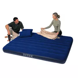 Надувной матрас INTEX Classic (68765) с ручным насосом и двумя подушками, 152x203x22 см