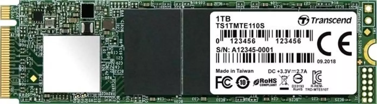 Накопитель SSD 1 Тб Transcend MTE110 (TS1TMTE110S) M.2 2280
