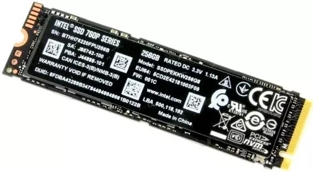 Накопитель SSD 256 Гб Intel 760p Series (SSDPEKKW256G8XT) M.2 2280