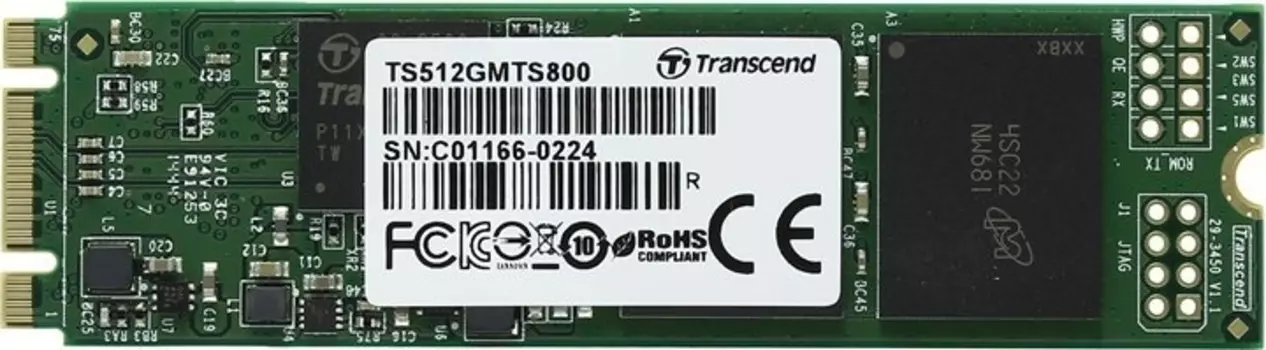 Накопитель SSD 512 Гб Transcend MTS800 (TS512GMTS800S) M.2 2280