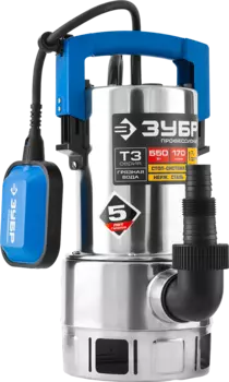 Насос погружной дренажный для грязной воды, ЗУБР, ПРОФЕССИОНАЛ, НПГ-Т3-550-С