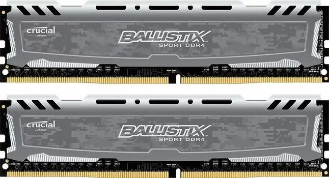 Оперативная память DIMM 16 Гб DDR4 2400 МГц Ballistix Sport LT Gray (BLS2C8G4D240FSBK) PC-19200, 2x 8 Гб KIT