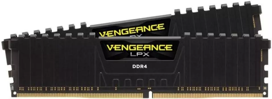 Оперативная память DIMM 16 Гб DDR4 2666 МГц Corsair Vengeance LPX Black (CMK16GX4M2A2666C16) PC-21300, 2x 8 Гб KIT