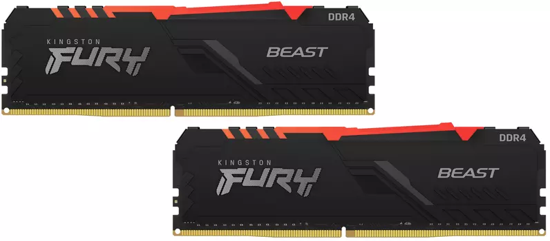 Оперативная память DIMM 32 Гб DDR4 2666 МГц Kingston Fury Beast RGB (KF426C16BBAK2/32) PC4-21300 2x16 Гб