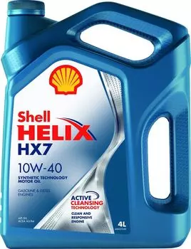 Полусинтетическое моторное масло SHELL Helix HX7 10W-40 4 л