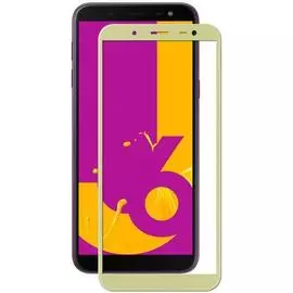 Стекло защитное LuxCase для Samsung Galaxy J6 (Стекло 3D Золотая Рамка)