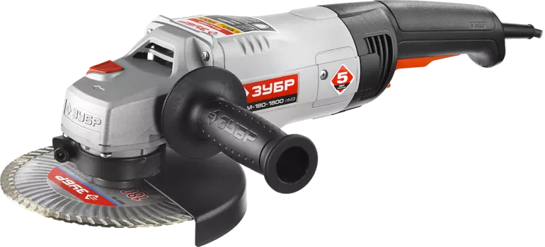 Угловая шлифмашина ЗУБР УШМ-180-1800 ПМ3
