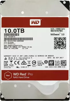 Жесткий диск 10 Тб Western Digital WD Red Pro (WD101KFBX) 3.5", SATA-III, 7200 об/мин