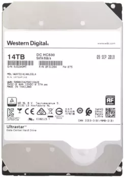 Жесткий диск 14 Тб Western Digital Ultrastar DC HC530 (0F31284) (WUH721414ALE6L4) 3.5", SATA-III, 7200 об/мин