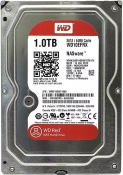 Жесткий диск 1 Тб Western Digital WD Red (WD10EFRX) 3.5", SATA-III, 5400 об/мин