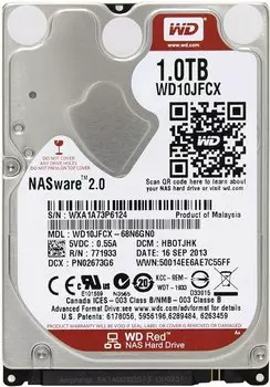 Жесткий диск 1 Тб Western Digital WD Red (WD10JFCX) 2.5", SATA-III, 5400 об/мин