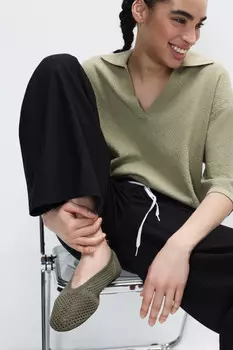 Балетки с вязаным верхом