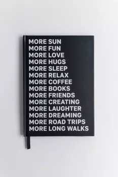 Блокнот с закладкой и принтом-надписью