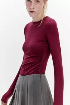 Блузка-боди вискозная с драпировками