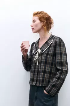 Блузка фланелевая с воротничком