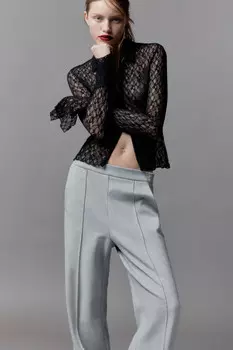 Блузка кружевная облегающая на молнии
