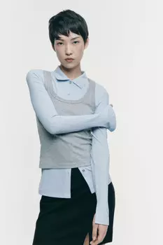 Блузка облегающая с длинными рукавами